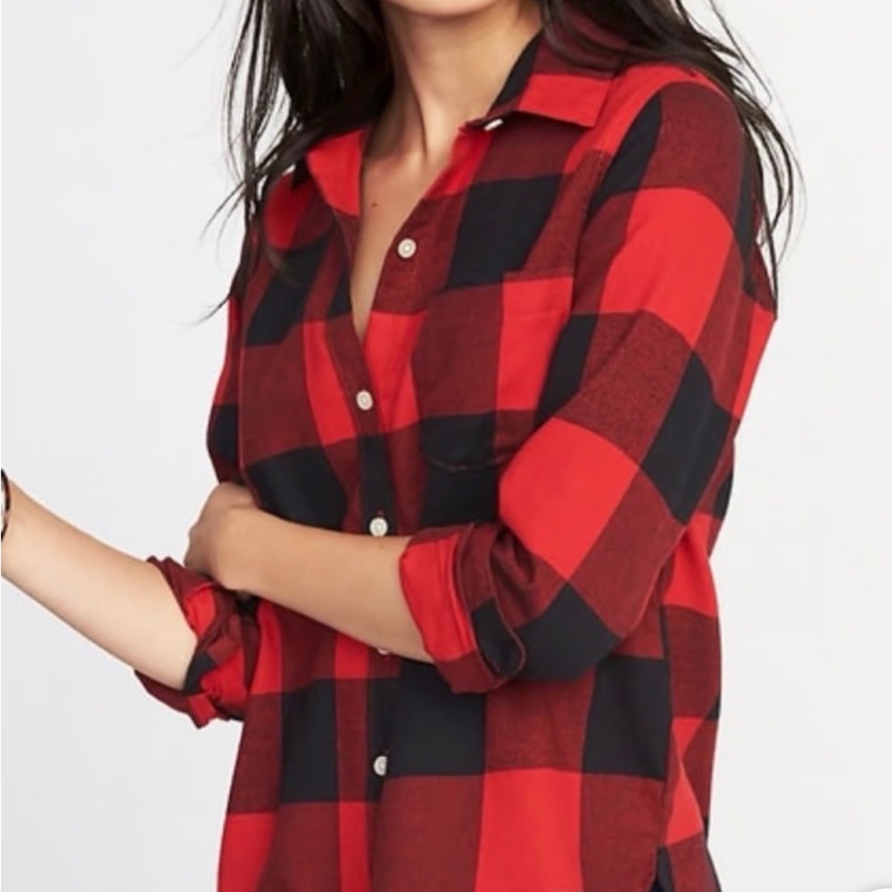 Red and black buffalo plaid shirt
